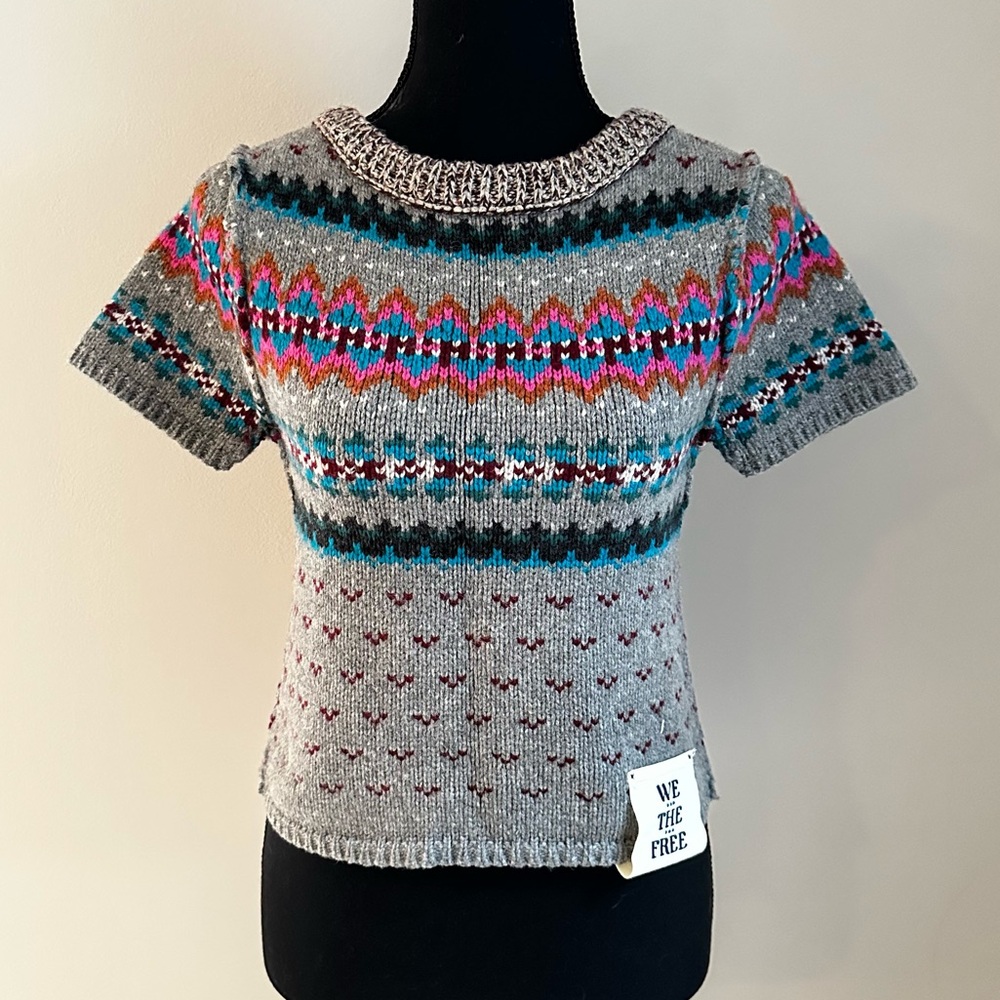 We The Free Multicolor Knit Crop Top XS